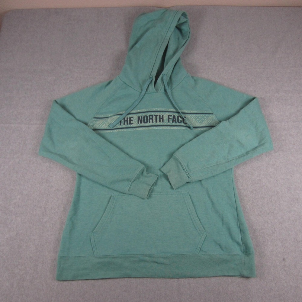 The North Face Hoodie Womens Medium Green Teal Pullover Sweatshirt Active READ